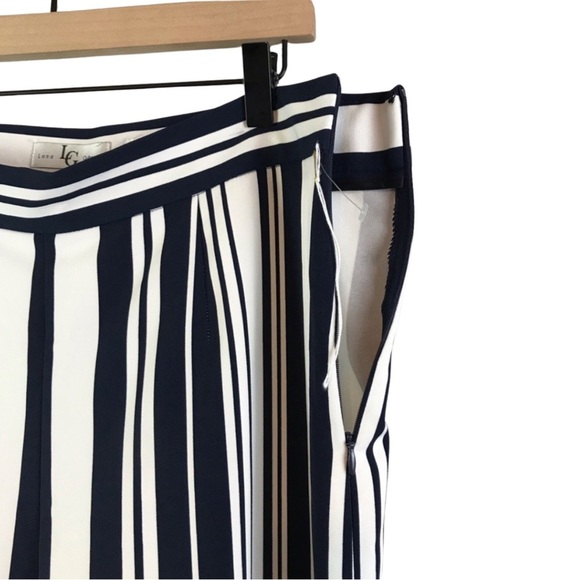 Lena Gabrielle Striped Wide Leg Palazzo Pants High Waist Coastal Chic Resortwear - Picture 5 of 11